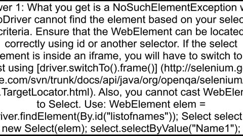 How to select item from drop down list using Selenium WebDriver with Java