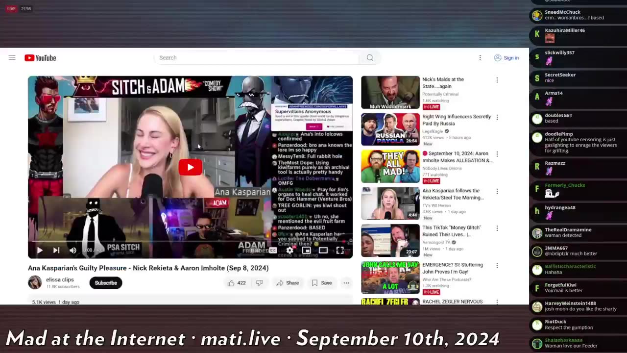 Ana Kasparian follows the sektur - Mad at the Internet (September 10, 2024)