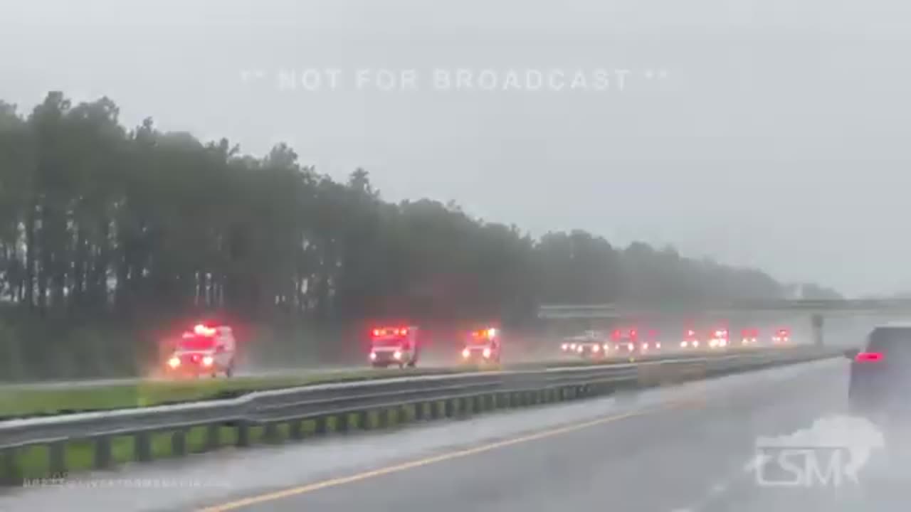 10-9-24 South Brendanton Sarasota Florida Hurricane Milton Structure Fire Powerflashes and Sunken Bo