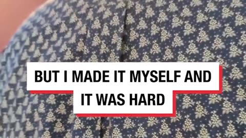 Lad is so proud at the shirt he made for his dad