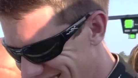 Happy Man Prays At NASCAR Event