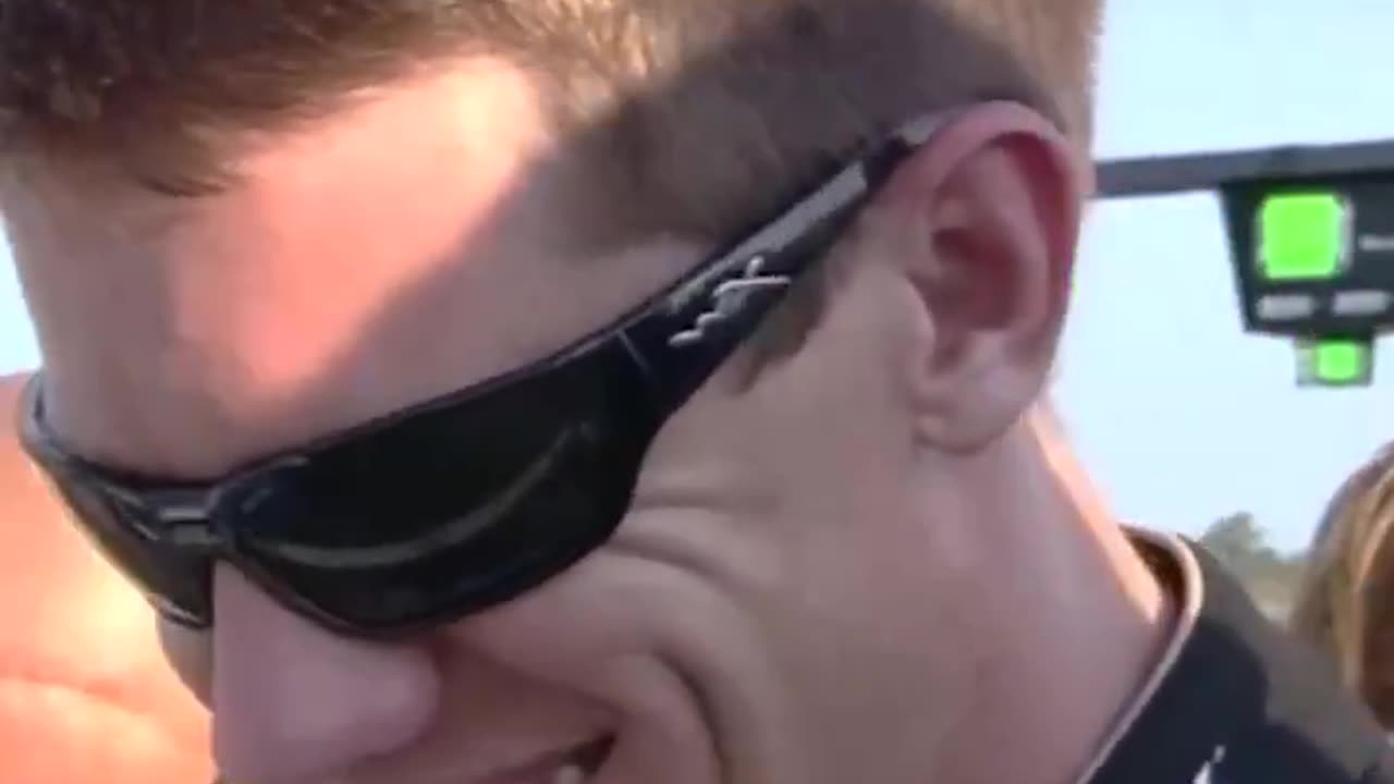 Happy Man Prays At NASCAR Event