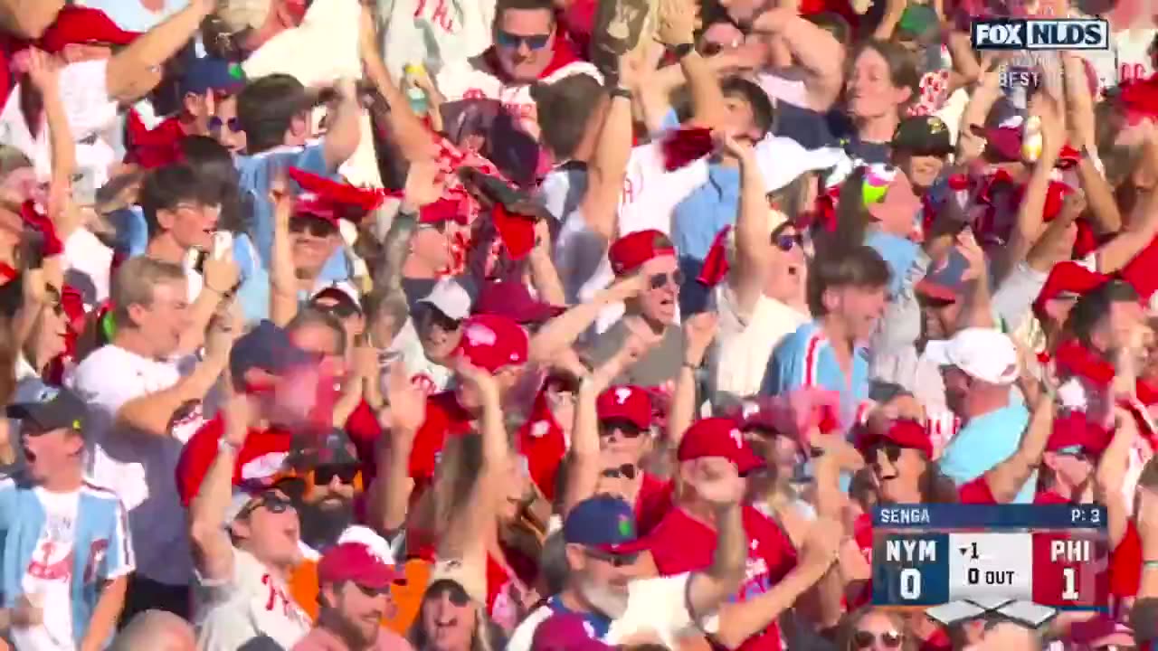 KYLE SCHWARBER go ahead lead off home run against Mets game 1.