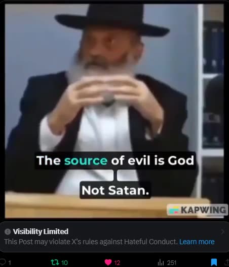 Satan is God According to Rabbi