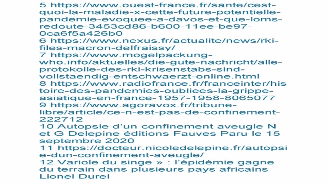 A chaque jour, une tentative pour semer la Peur d’un virus !