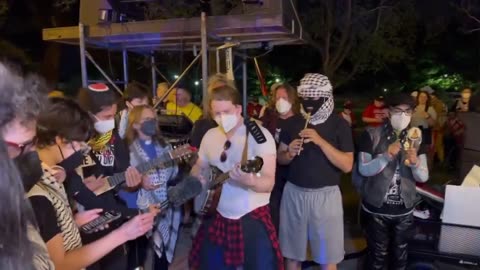 🤪🤡 An Antifa band performs at a protest ahead of the DNC: "All you fascists