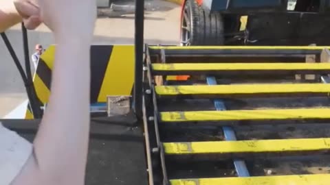 The Lamborghini going in the world largest shredder