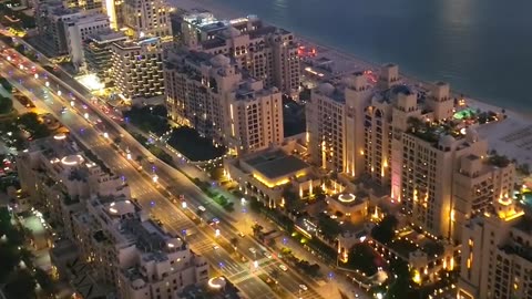 Dubai Palm Jumeirah night view from The View At The Palm
