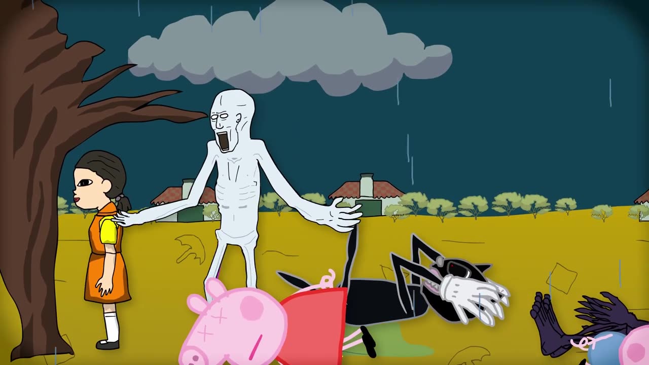 Squid game _ Peppa Pig, SCP 096 , Siren Head, Cartoon Cat