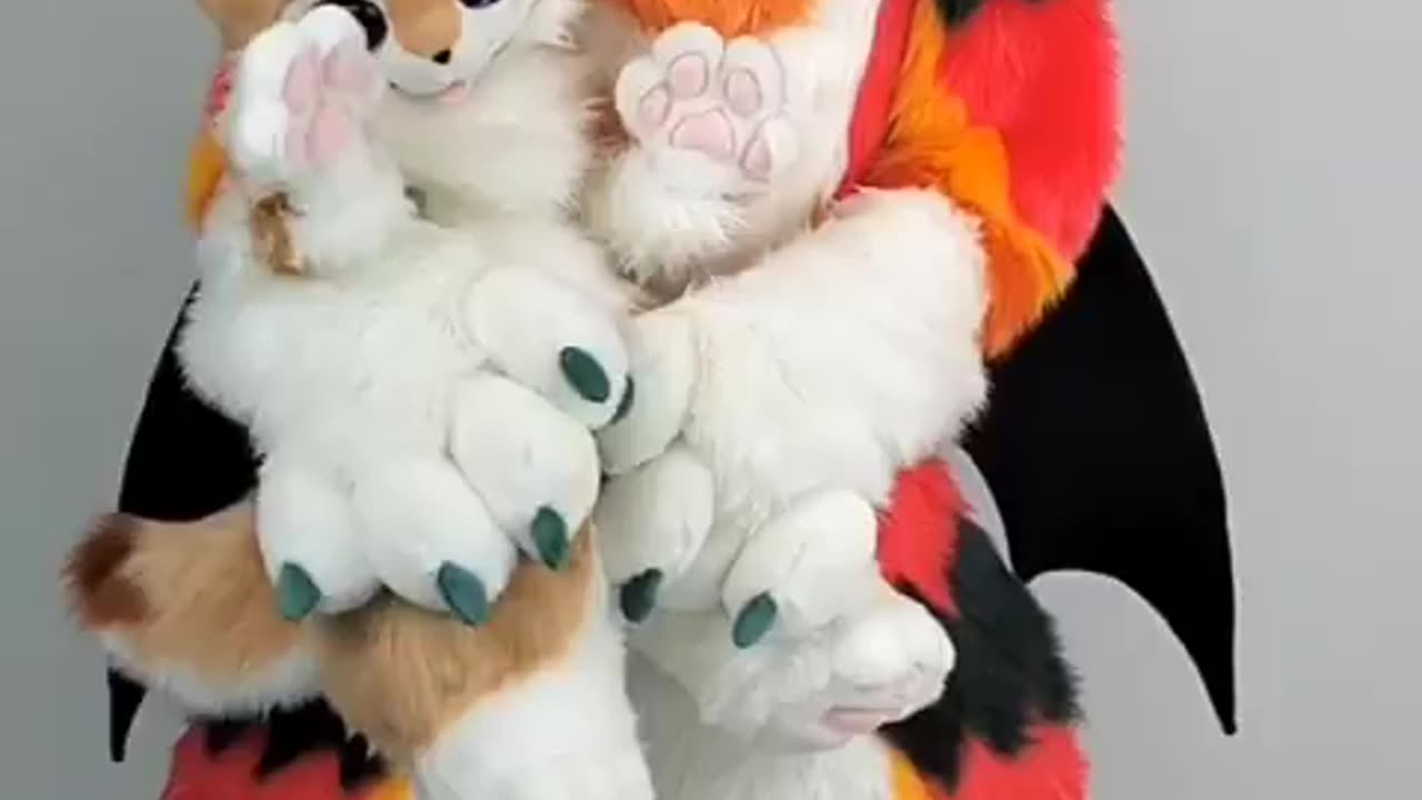 Kemono Fursuiter With Furry Plush