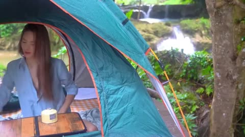 Camping Adventure in the Forest: Camping outdoors
