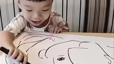 Its almost unbelievable that this little guy is behind these drawings