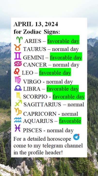 APRIL 13, 2024 for Zodiac Signs