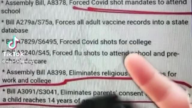 New York proposed bills pushing more tyranny for requiring proof of jabs