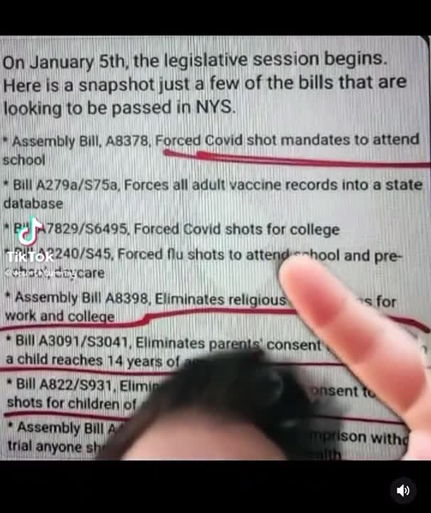 New York proposed bills pushing more tyranny for requiring proof of jabs