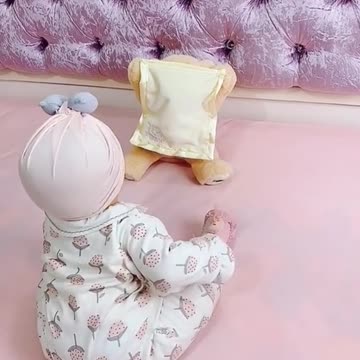 So adorable baby and his toy