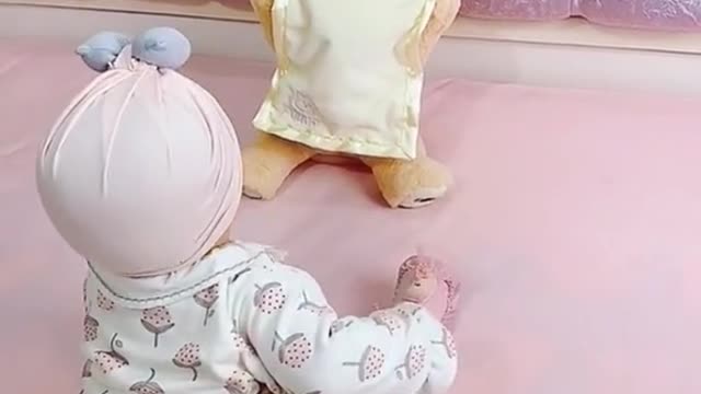 So adorable baby and his toy