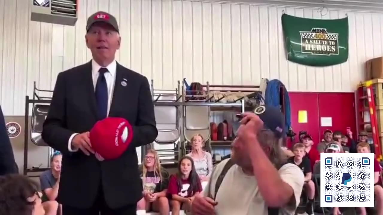 Joe Biden Puts on a TRUMP MAGA Hat