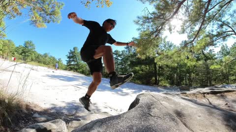 KaraBand Rock Jumping At Stone Mountain