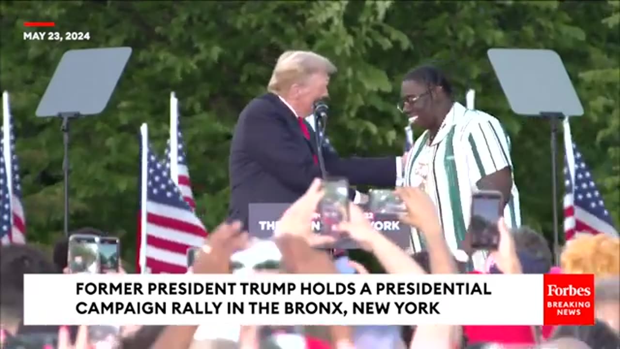 VIRAL MOMENT: Rappers Sleepy Hallow And Sheff G Join Trump Onstage At Bronx Campaign Rally