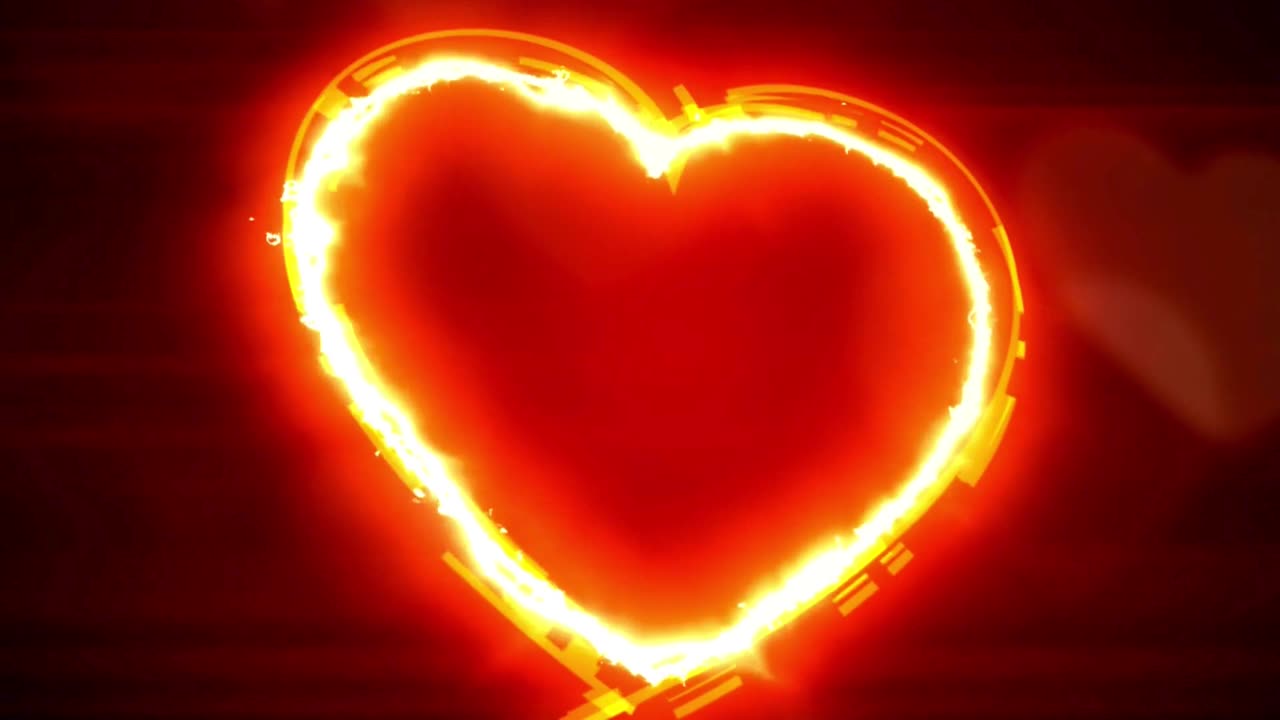 344. Glowing Neon Heart Overlay😚Bright Love Hearts