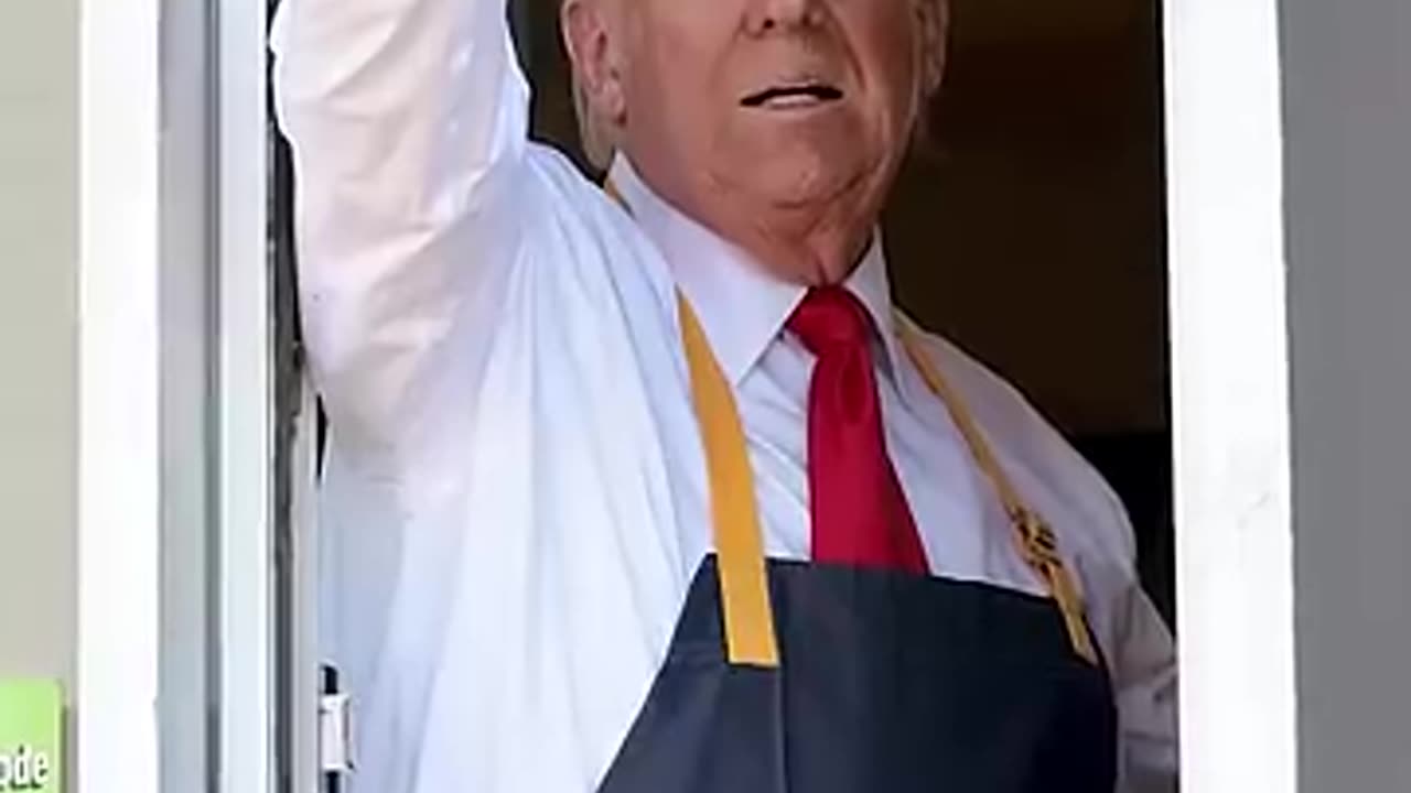 Trump works the fryer at McDonald's and takes jab at VP Harris