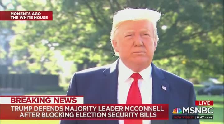 Trump Defends McConnell: ‘Fake News’ Washington Post Is a Russian Asset, Mitch Loves Our Country