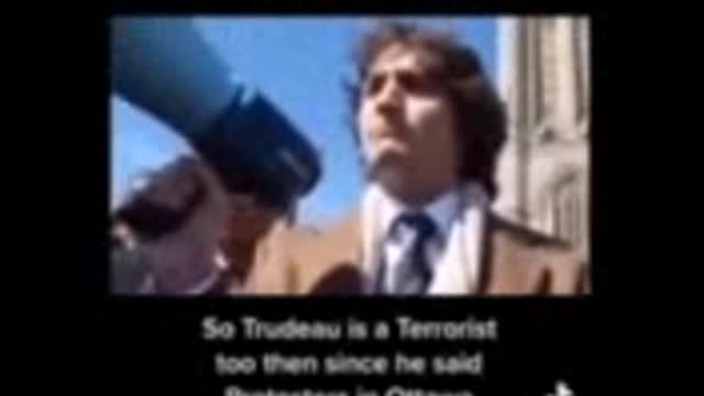 Hypocrite Trudeau protesting front of parliament