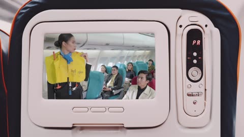 Commercial Airplane Safety on Backseat TV Display 4