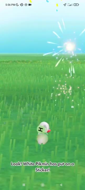 Pikmin Bloom-White Pikmin With Sticker