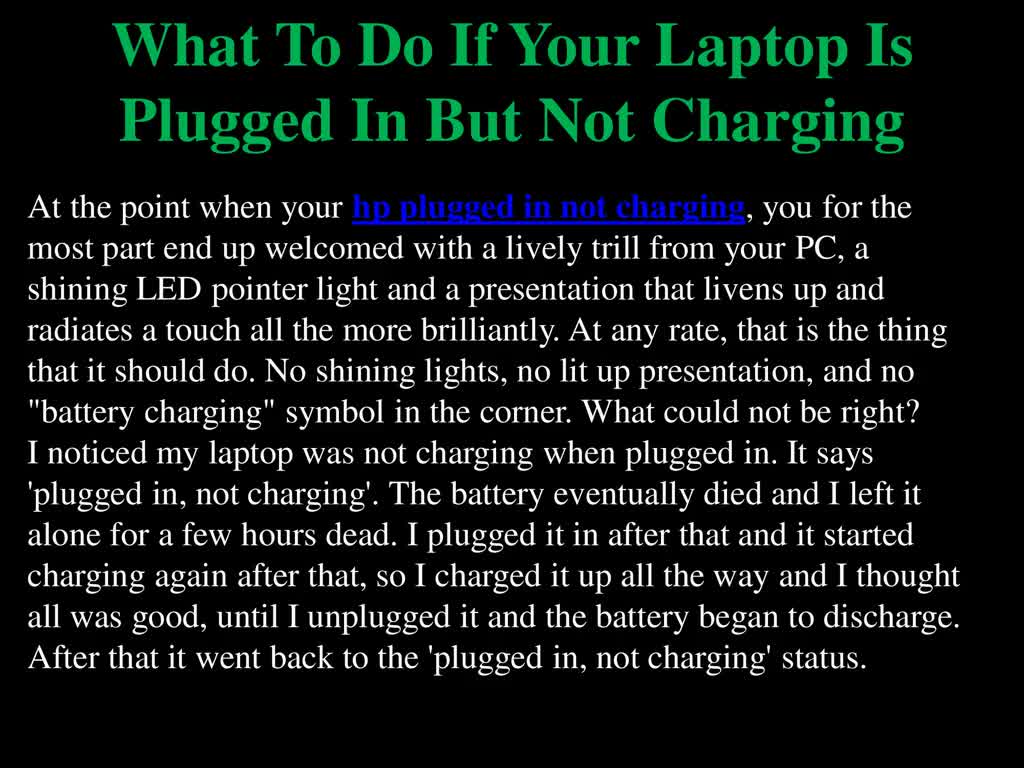 What To Do If Your HP Laptop Is Plugged In But Not Charging