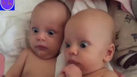 Twin Babies funny reaction😍