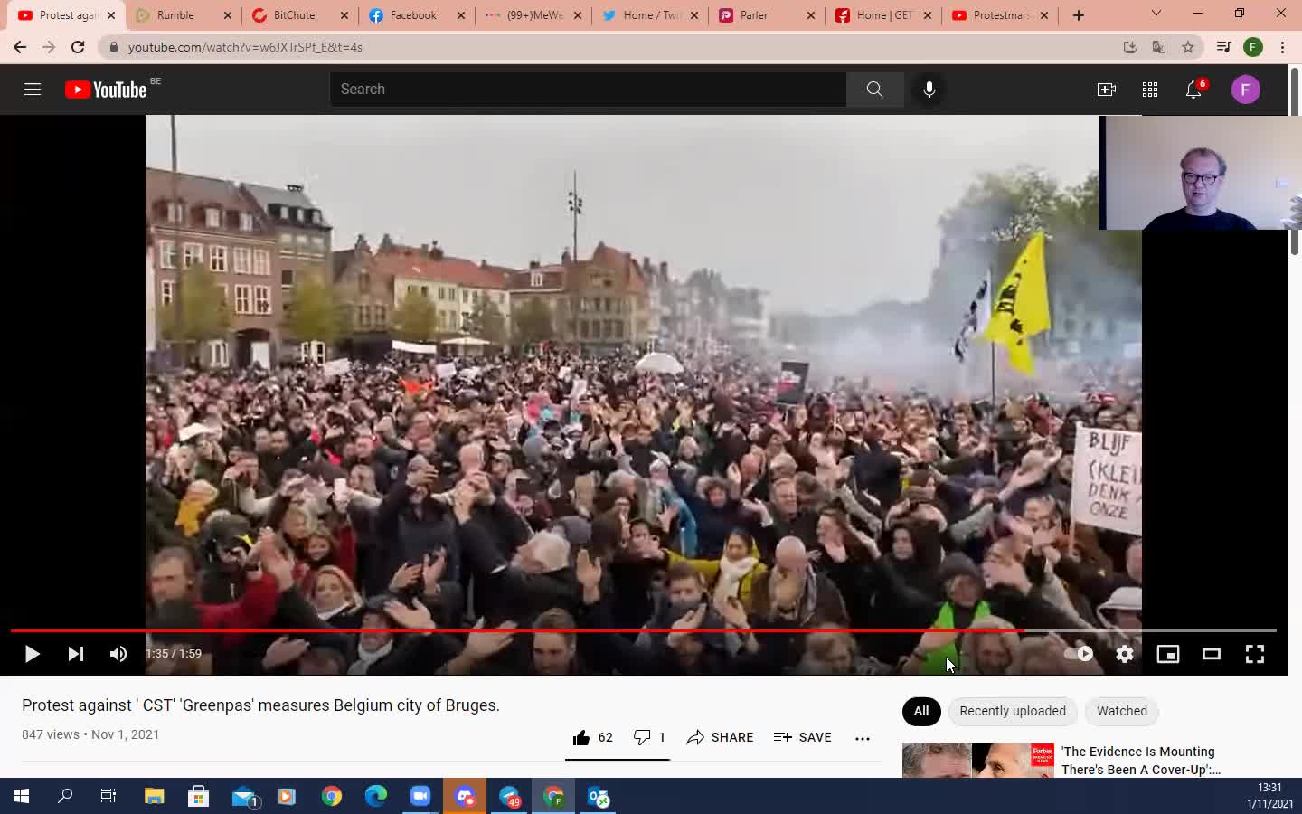 March for Freedom Bruges 31 Oktober 2021-English spoken !