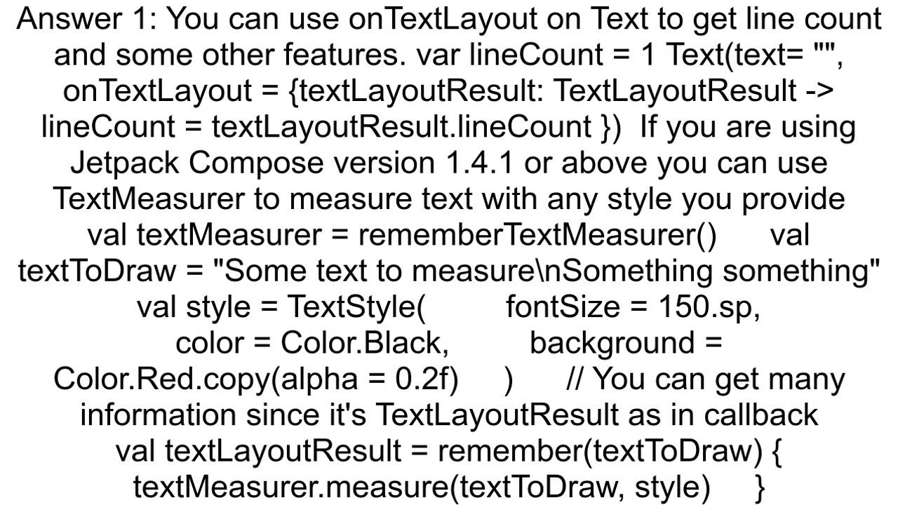 Jetpack Compose Find how many lines a text will take before composition