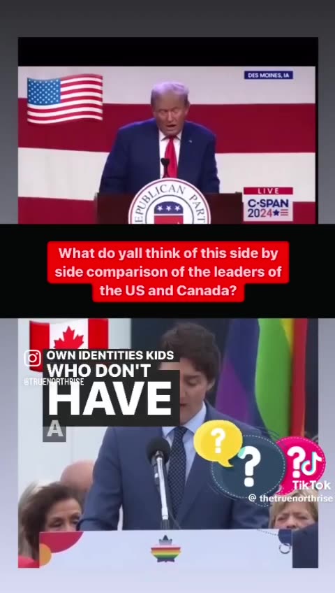 USA 🇺🇸 . P Trump —- Canada 🇨🇦. P M. Trudeau.
