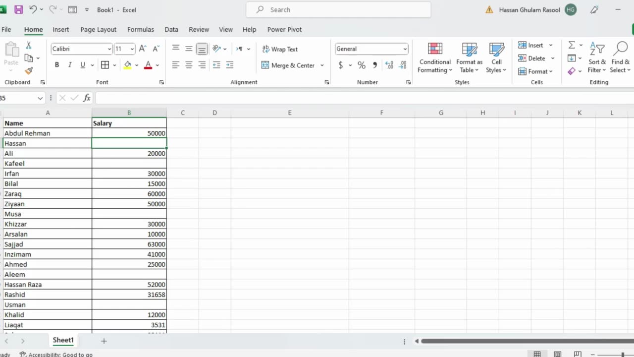 How to delete blank cells in MS Excel