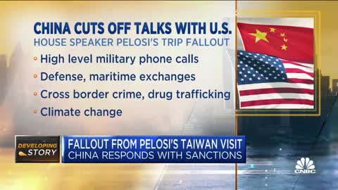 China responds to Pelosi's Taiwan visit with new sanctions