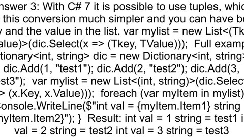 Convert dictionary values to list using linq
