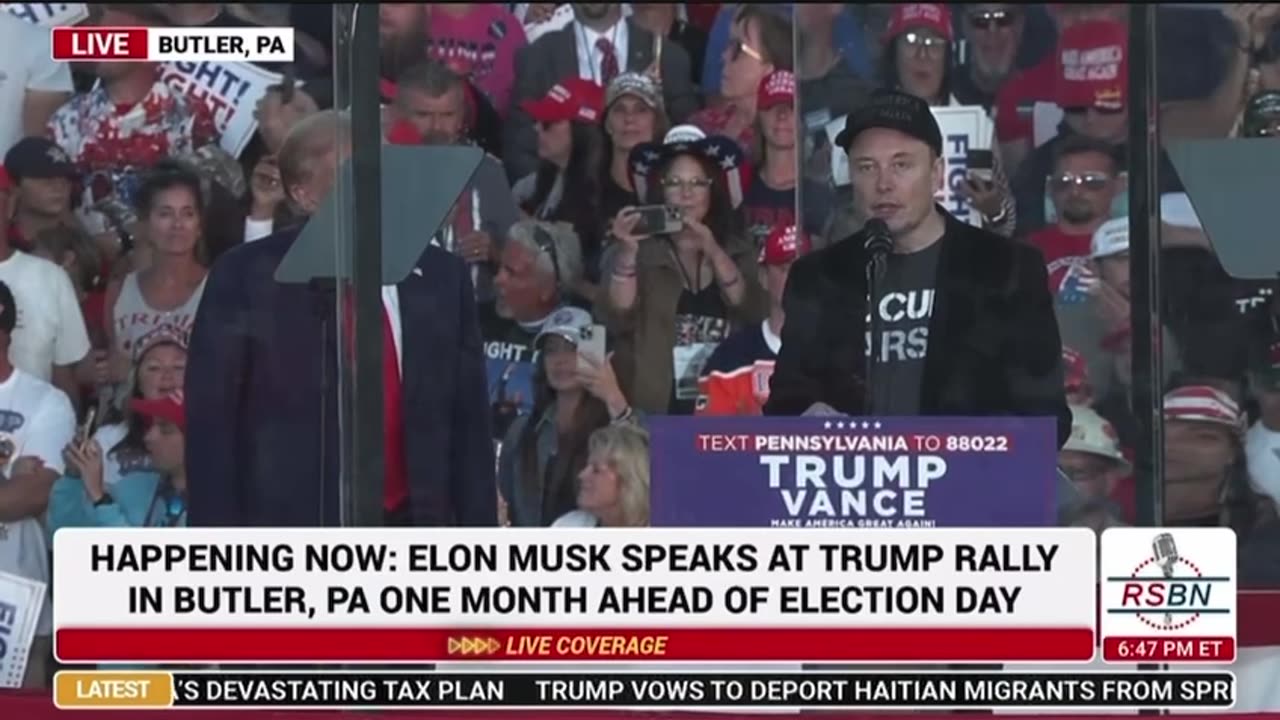 ELON MUSK SPEAKS AT PA TRUMP RALLY