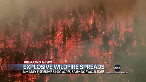 Wildfire spreads in northern California