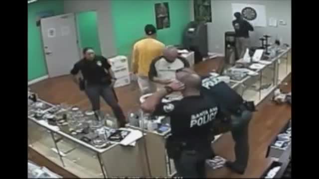 POLICE RAID POT SHOP, EAT EDIBLES 卐 JOKE ABOUT KICKING DISABLED OLD WOMAN