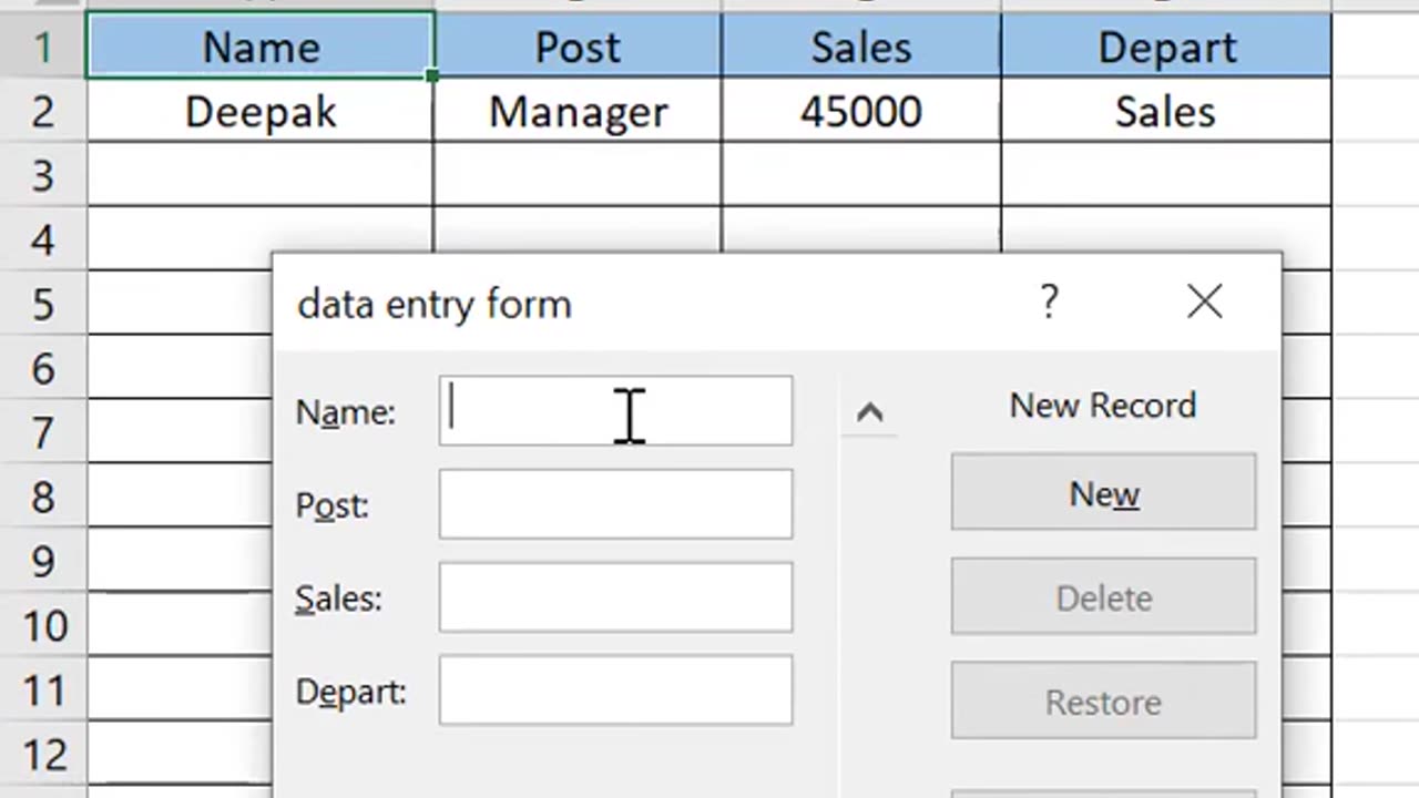 Excel trick and tips