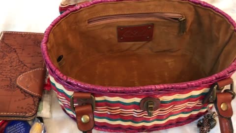 What's in my Patricia Nash Majadas Wicker Basket Purse Bag & Review