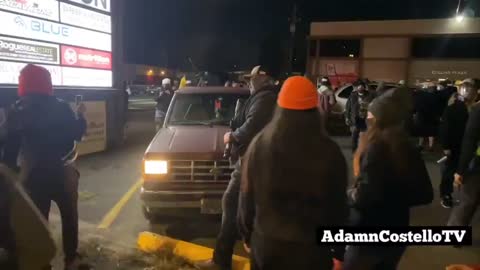 Vancouver Washington. Antifa and Pro Trump supporters talk the talk.