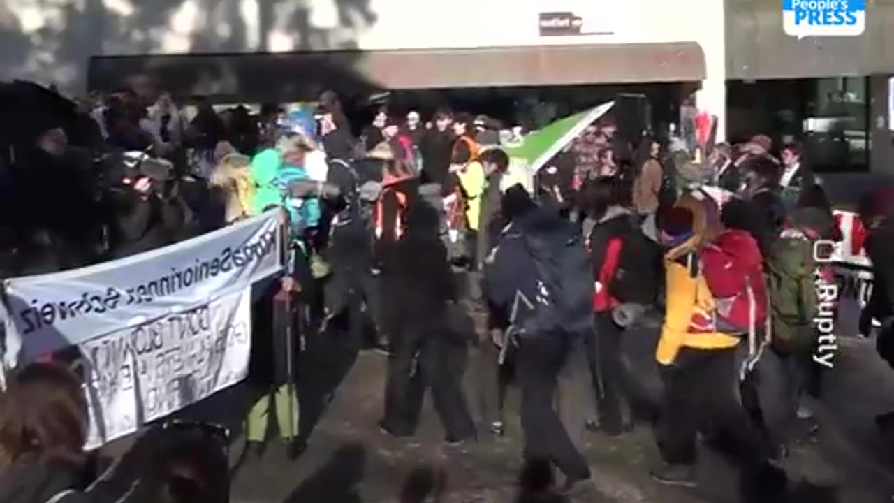 Swiss people protest against the WEF