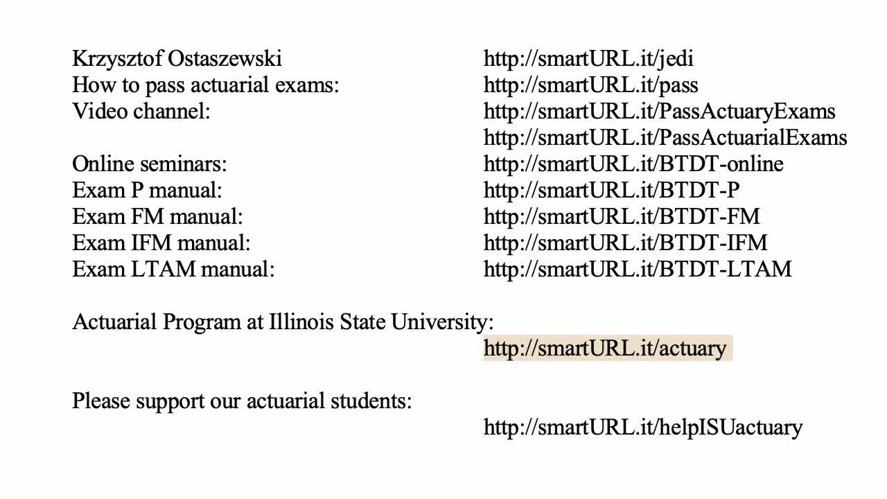 Exam FM exercise for December 26, 2021