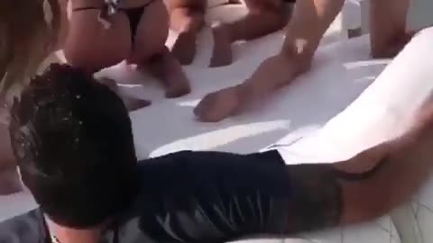 Girls twerking on a Yacht to impress owner