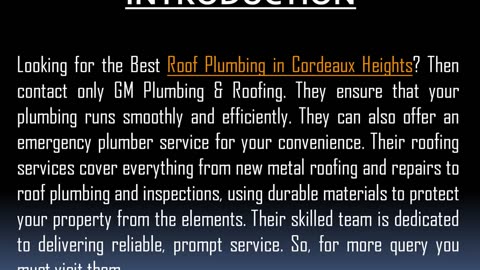 Best Roof Plumbing in Cordeaux Heights