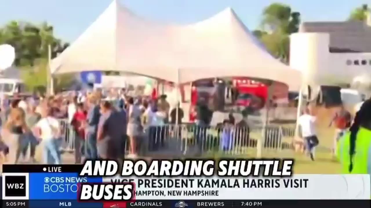 Kamala Harris BUSSES her supporters in to her eventsš¤£- CBS Boston