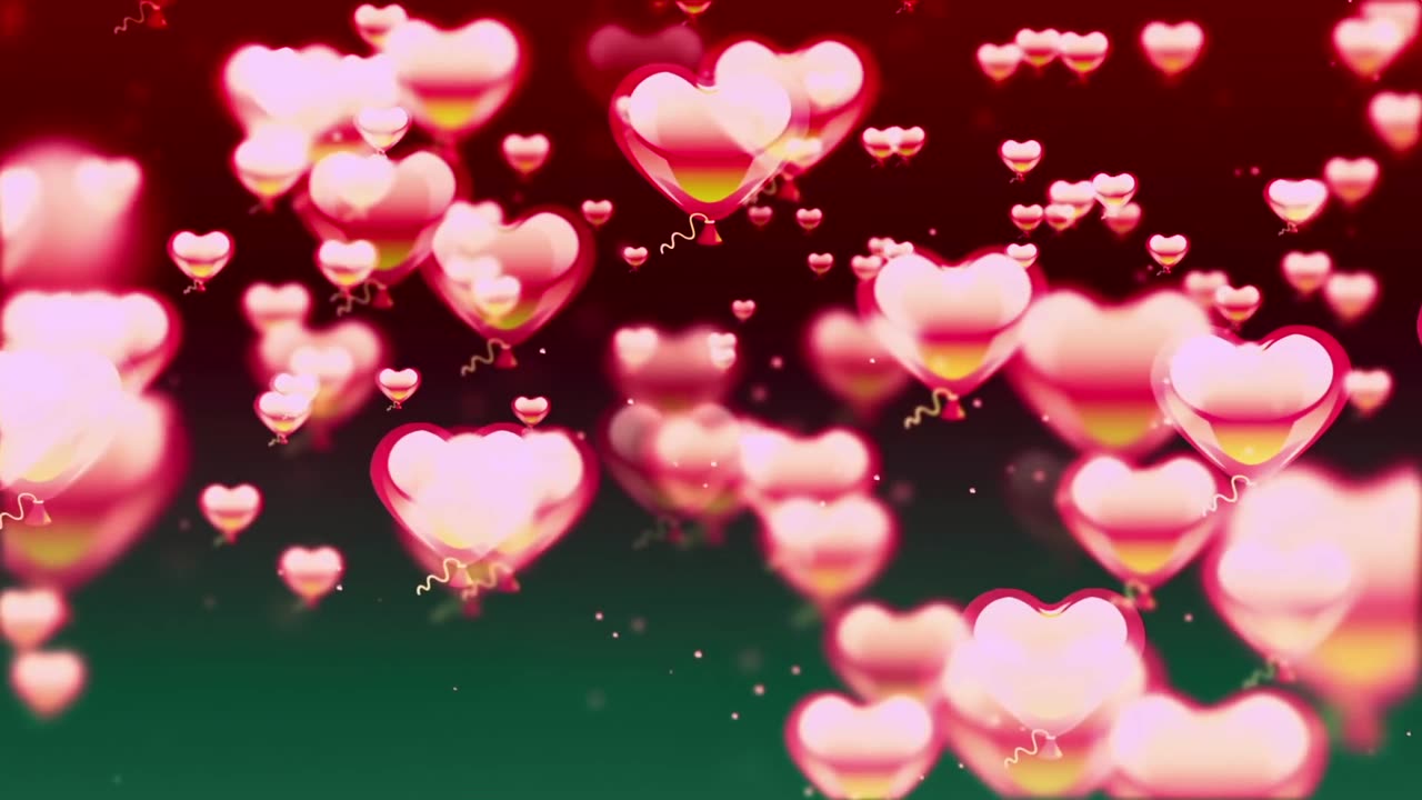 361. Two-hour relaxing screensaver with Valentine's day flying hearts